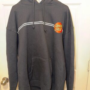 Santa Cruz Skateboards Black Hoodie with Red Orange Logo